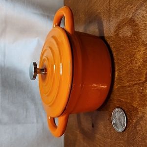 Mini 10oz Cast Iron Pot in Orange by Cook's Essentials